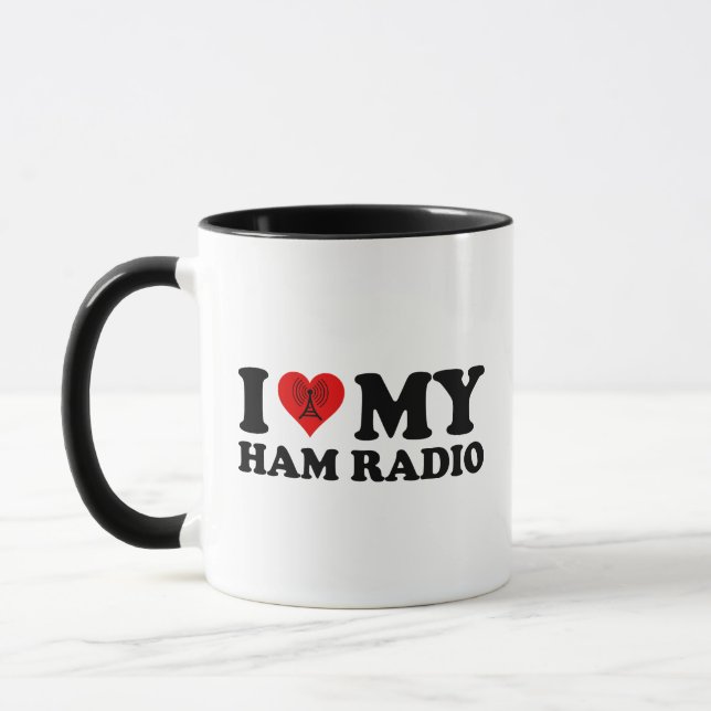 Taza Amo (Corazón) Mi Radio Ham (Izquierda)