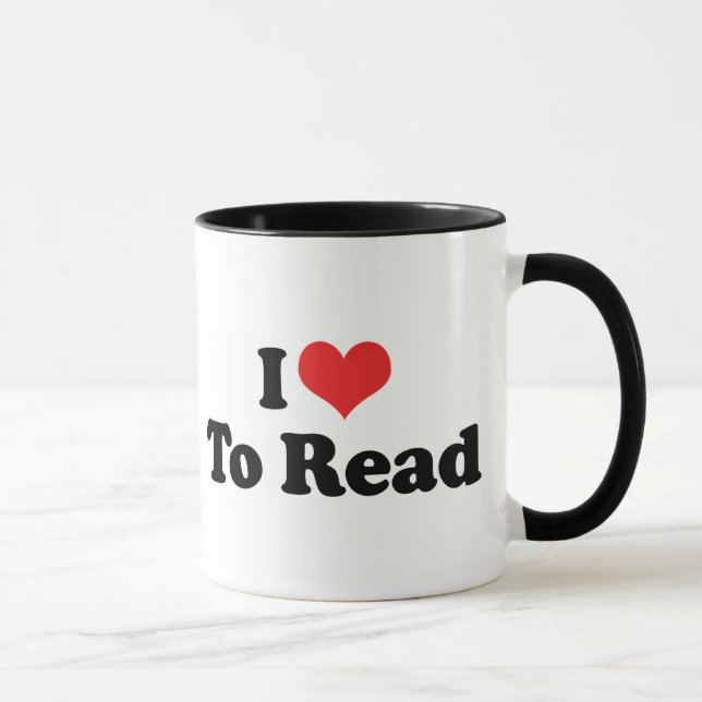 Taza Amo corazón para leer - Amante de los libros (Derecha)