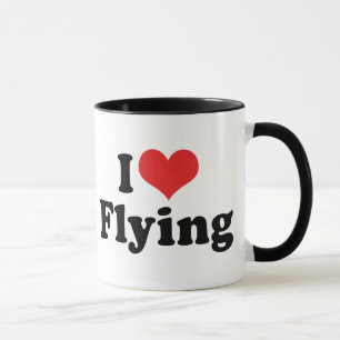 Taza Amo corazón volando - Amante de aviones