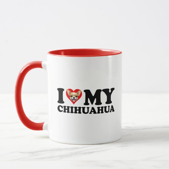 Taza Amo (el corazón) mi Chihuahua (Izquierda)