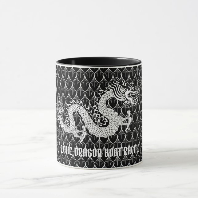 Taza Amo el dragón negro y blanco de las regatas del (Centro)