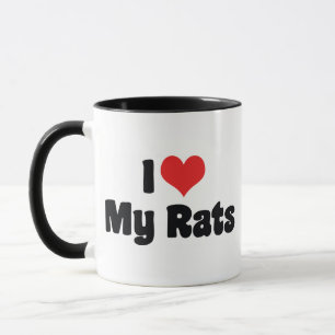 Taza Amo Heart My Rats - Amante de ratas mascota