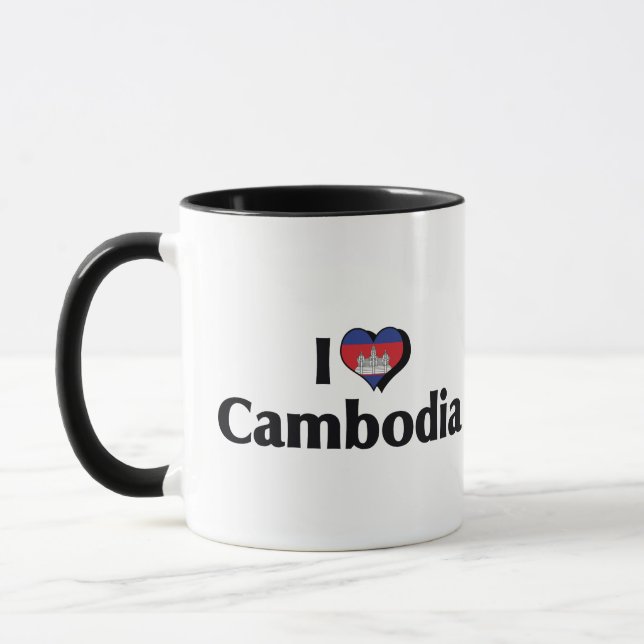 Taza Amo la bandera de Camboya (Izquierda)
