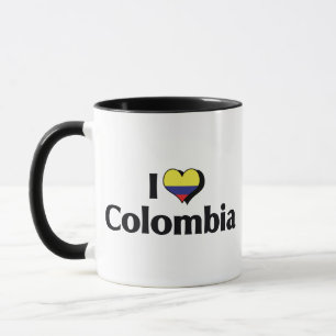 Taza Amo la bandera de Colombia