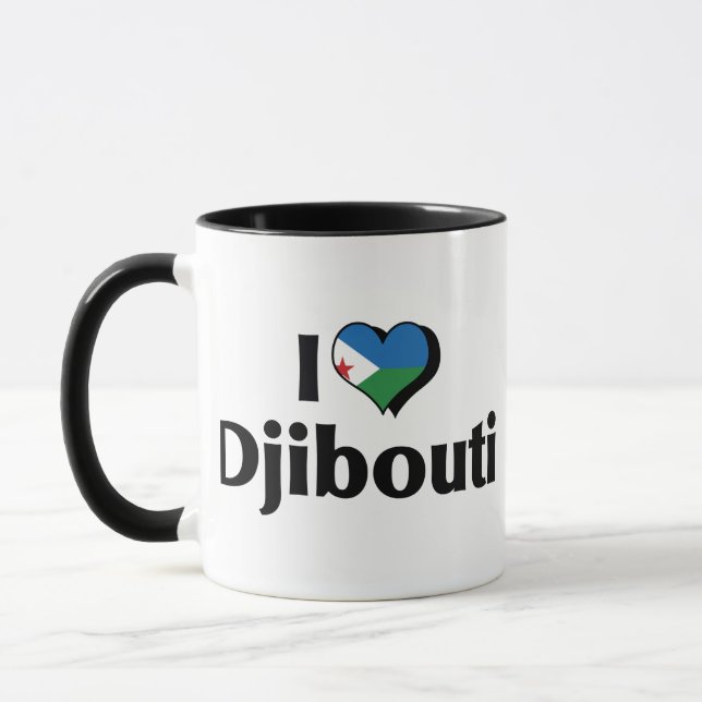 Taza Amo la bandera de Djibouti (Izquierda)