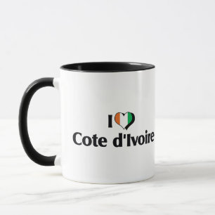 Taza Amo la bandera de la Costa de Marfil