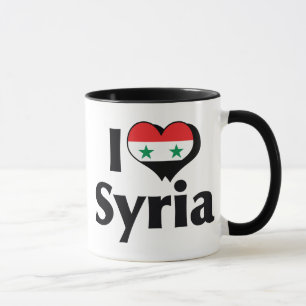 Taza Amo la bandera de Siria