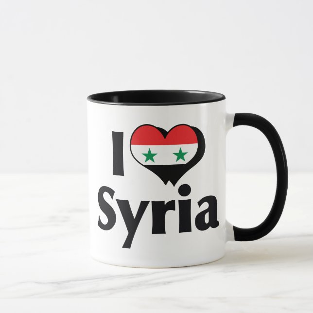 Taza Amo la bandera de Siria (Derecha)