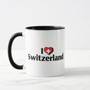 Taza Amo la bandera de Suiza