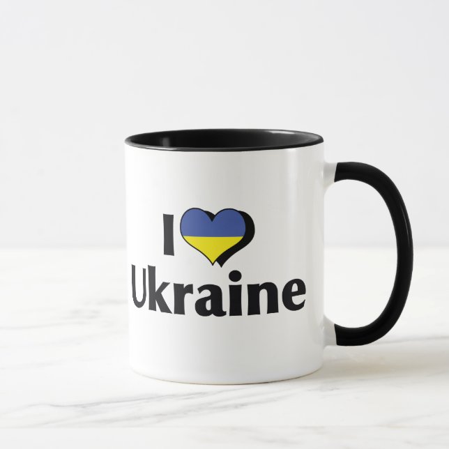 Taza Amo La Bandera De Ucrania (Derecha)