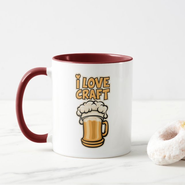 Taza Amo La Cerveza Artesanal (Con donut)