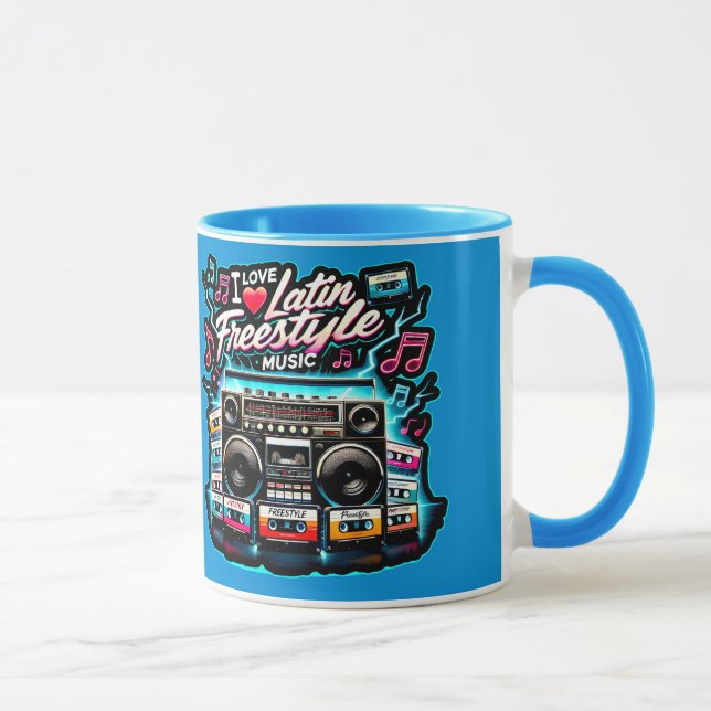 Taza Amo la música latina estilo libre (Derecha)