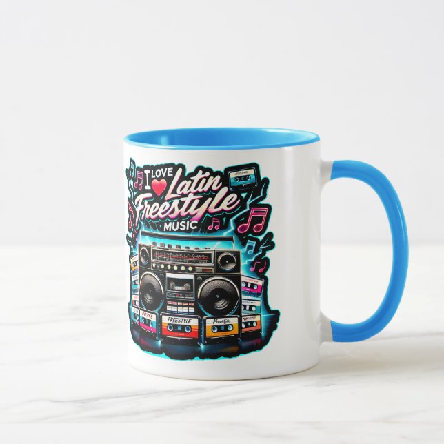 Taza Amo la música latina estilo libre (Derecha)