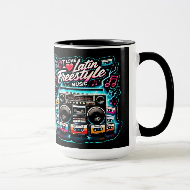 Taza Amo la música latina estilo libre (Derecha)