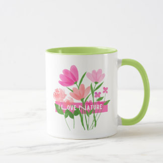 Taza Amo la naturaleza Arte pintado de la naturaleza mo