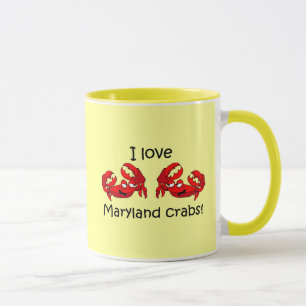 Taza ¡Amo los cangrejos de Maryland!