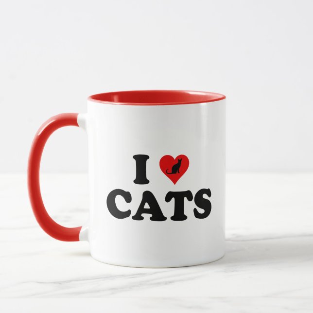 Taza Amo los gatos (del corazón) (Izquierda)