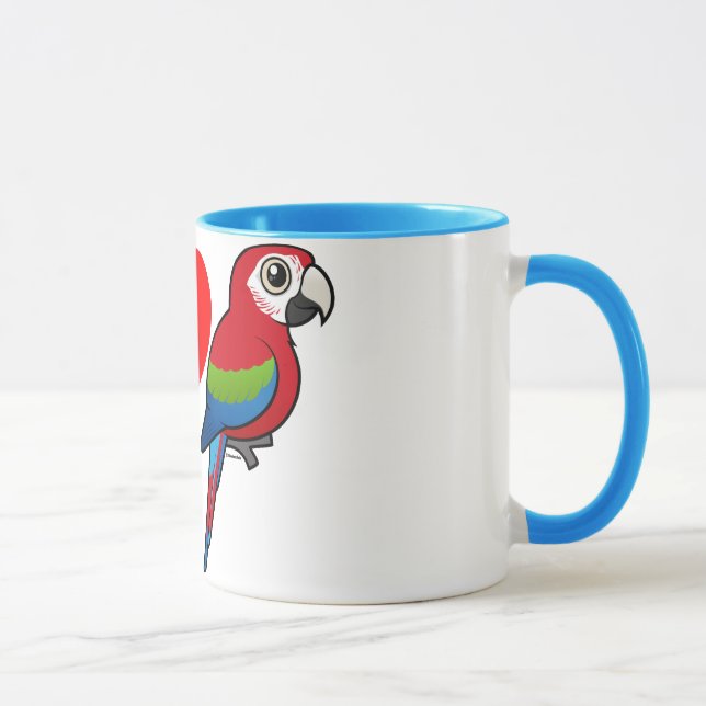 Taza Amo Macaws Verde-cons alas (Derecha)