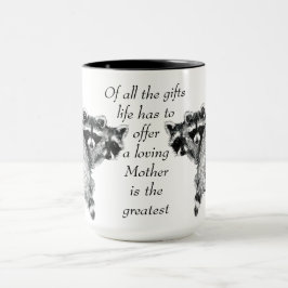 Taza Amo Madre Cita Diversión Familia Raccoon