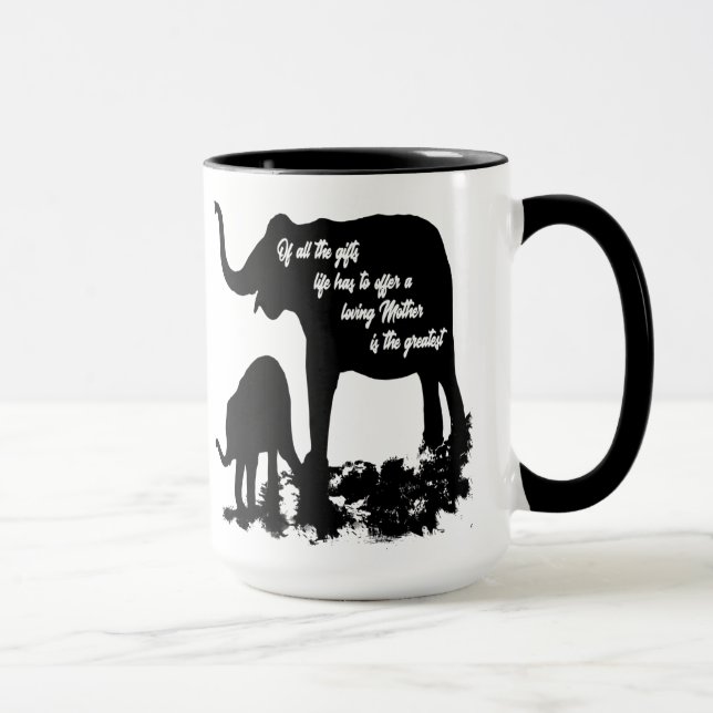 Taza Amo Madre Cita Elefantes (Derecha)