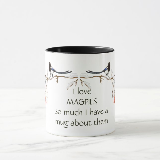 Taza Amo Magpie tengo una cita divertida (Centro)