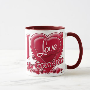 Taza Amo mi abuela roja - corazón