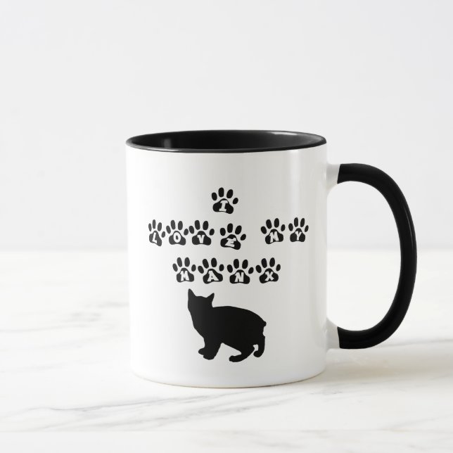 Taza Amo mi de la Isla de Man--Texto negro (Derecha)