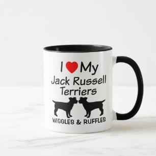 Taza Amo Mi Dos Jack Russell Terrier Dogs Mug