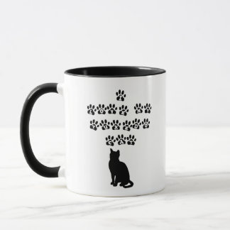 Taza Amo mi gato del smoking--Texto negro