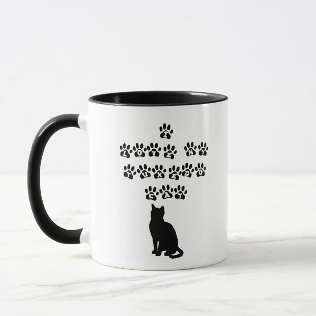 Taza Amo mi gato del smoking--Texto negro (Izquierda)