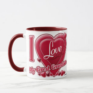 Taza Amo mi gran abuela roja - corazón