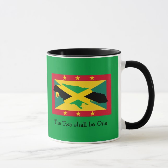 Taza Amo Mi...| Granada | BANDERA DUAL DE Jamaica | Per (Derecha)