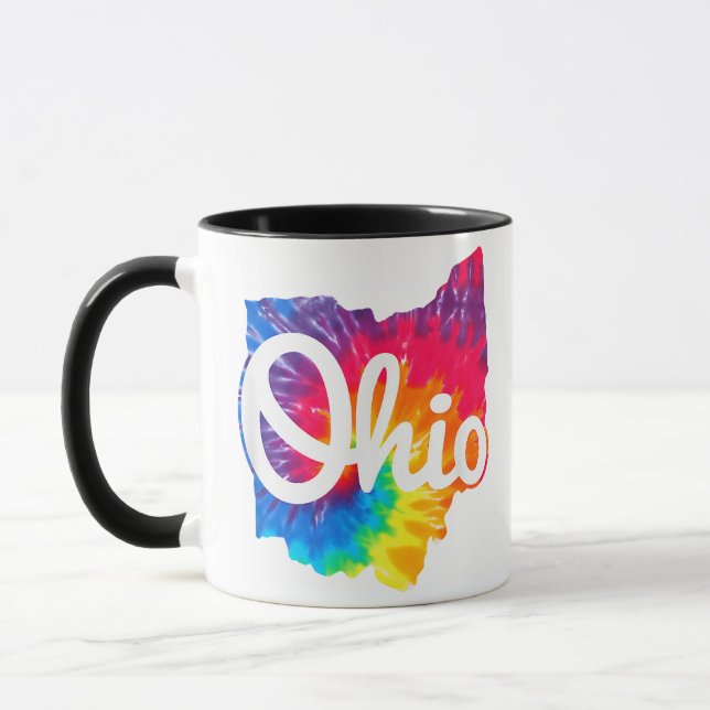 Taza Amo mi hogar Ohio Script Tie Dye Ohio (Izquierda)