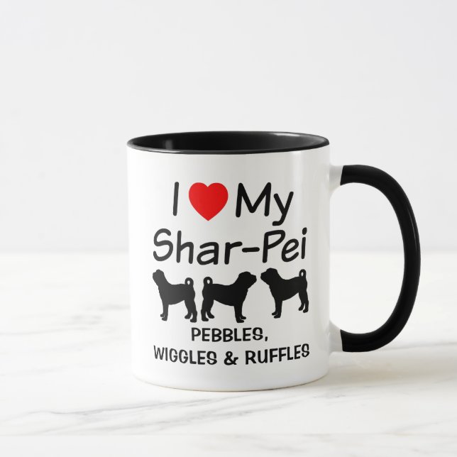 Taza Amo Mi Mug De Perros Shar Pei Chinos (Derecha)