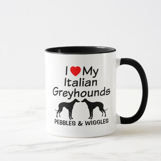 Taza Amo Mi Mugre Italiano De Greyhounds (Derecha)