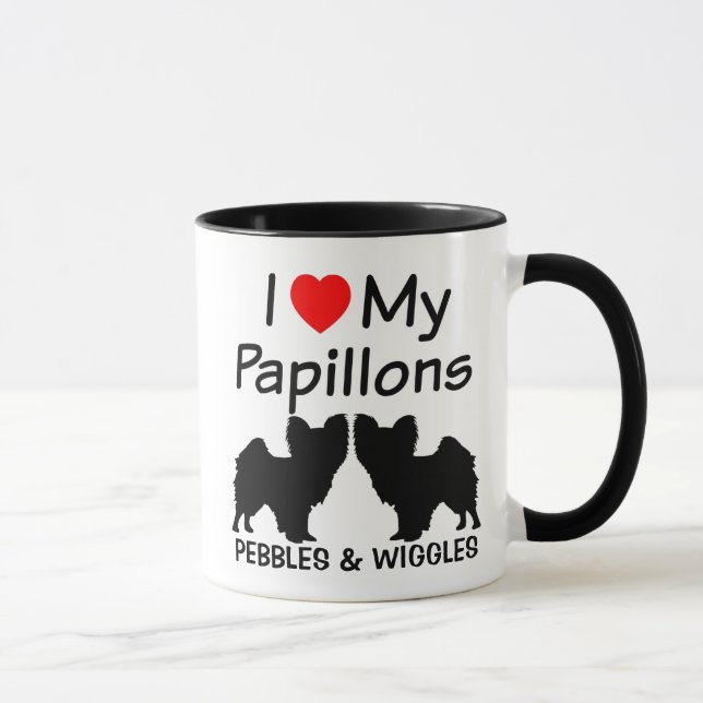Taza Amo Mi Perro Papillon Mug (Derecha)