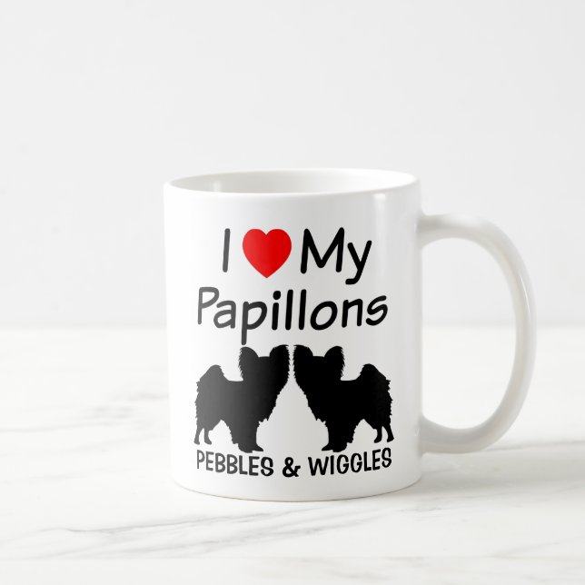 Taza Amo Mi Perro Papillon Mug (Derecha)