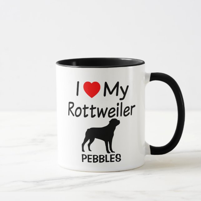 Taza Amo Mi Perro Rottweiler (Derecha)