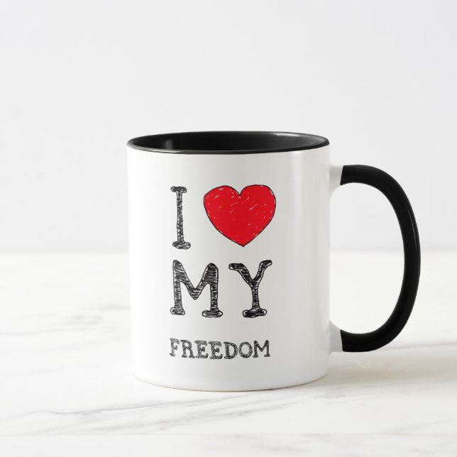 Taza Amo mi {taza de la libertad} (Derecha)