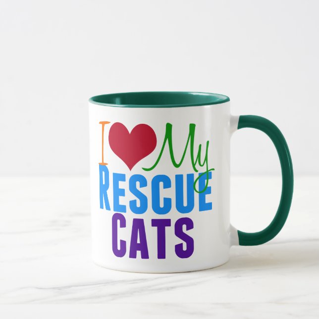 Taza Amo Mis Gatos De Rescate (Derecha)