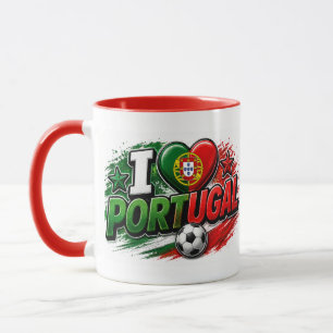 Taza ¡AMO PORTUGAL Fan Orgullo Portugués Fútbol