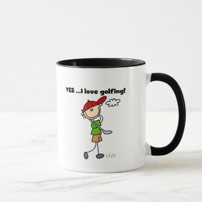 Taza Amo SÍ las camisetas y los regalos del golf (Derecha)