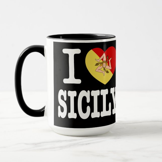 Taza Amo Sicilia Novedad Mug (Izquierda)