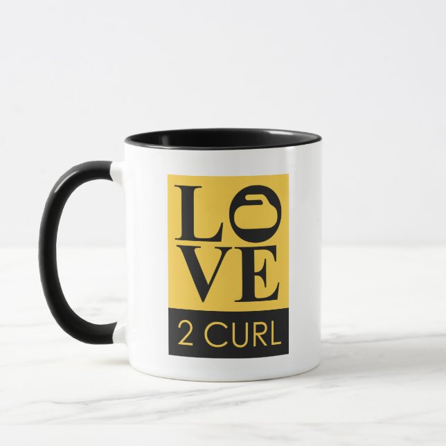 Taza AMOR 2 CURL Café Mug - Amarillo/Carbón (Izquierda)