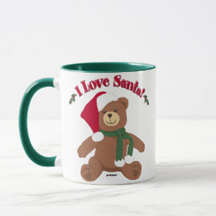 Taza ¡Amor a Santa! Oso de peluche de Navidad