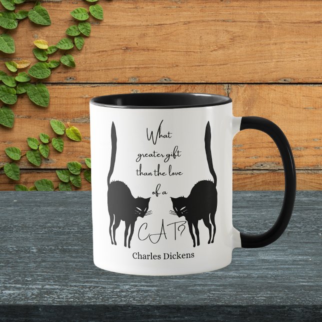 Taza Amor a un gato - cita de Charles Dickens (Cat Lovers Charles Dickens Mug)