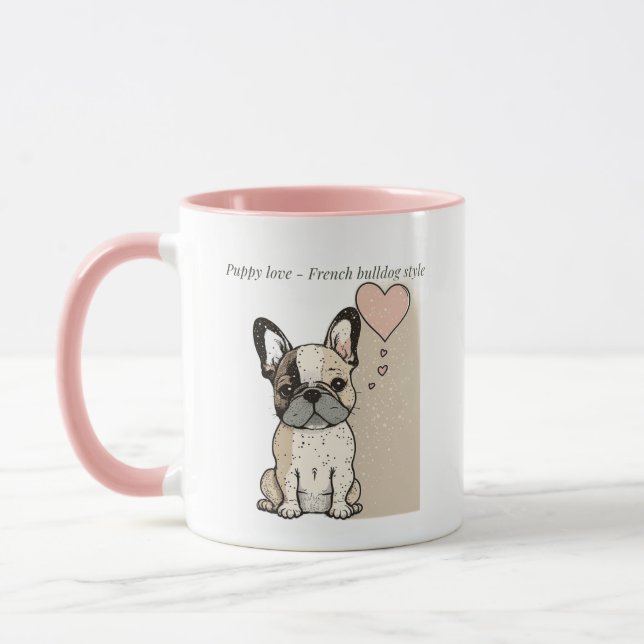 Taza Amor al cachorro - estilo bulldog francés (Izquierda)