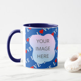 Taza Amor azul marino Retro Elegante