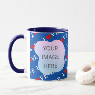 Taza Amor azul marino Retro Elegante