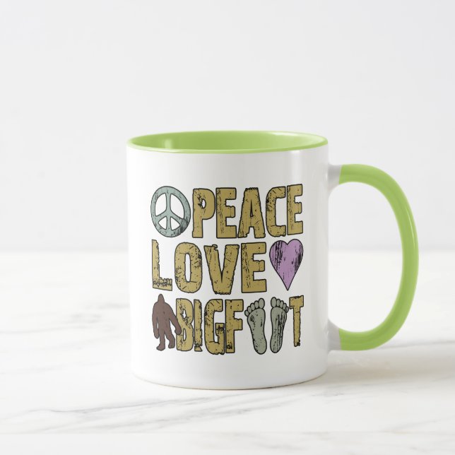 Taza Amor Bigfoot de la paz (Derecha)